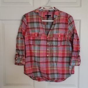 Fun short sleeve plaid